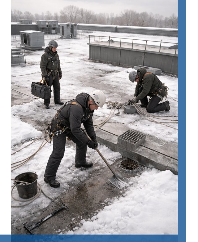 Абонентское обслуживание кровли зимой в Новодвинске от 8182 р. | ВЫСОТНИК-Нвд