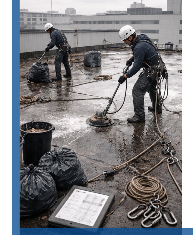 Плановая очистка кровли по графику в Новодвинске для безопасности