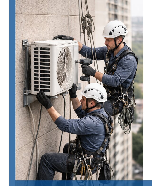 Монтаж внешнего блока кондиционера в Новодвинске установка и крепление