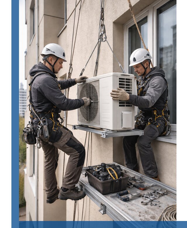 Перенос внешнего блока кондиционера в Новодвинске с монтажом и крепежом