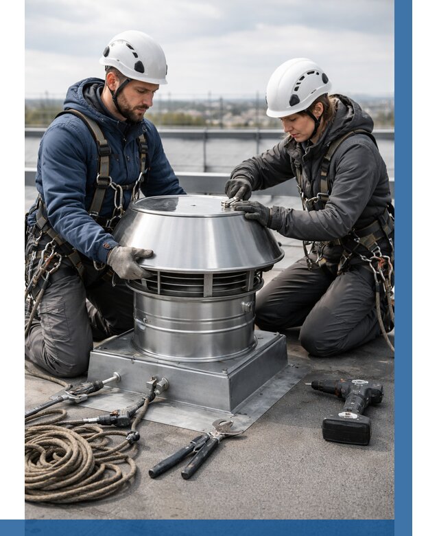 Установка дефлекторов на кровле в Новодвинске от 4602 р. | ВЫСОТНИК-Нвд