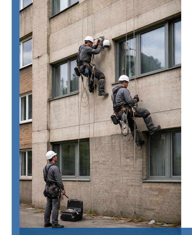 Монтаж фасадных камер видеонаблюдения в Новодвинске под ключ