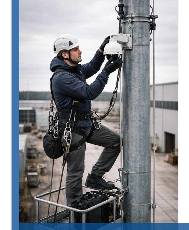Профессиональная установка видеокамер на мачте в Новодвинске