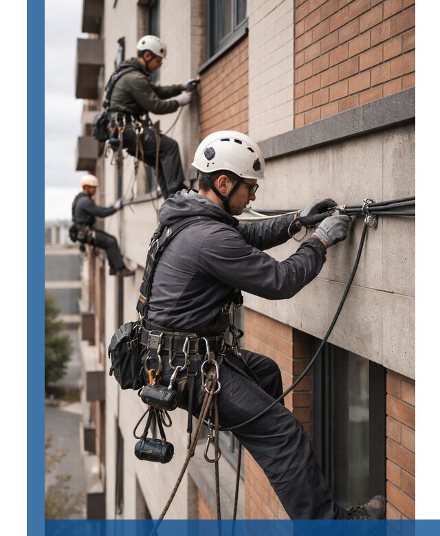 Крепление кабеля на фасаде монтаж и крепеж в Новодвинске