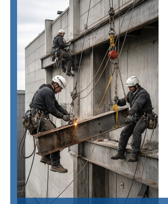 Демонтаж металлоконструкций на высоте в Новодвинске под ключ