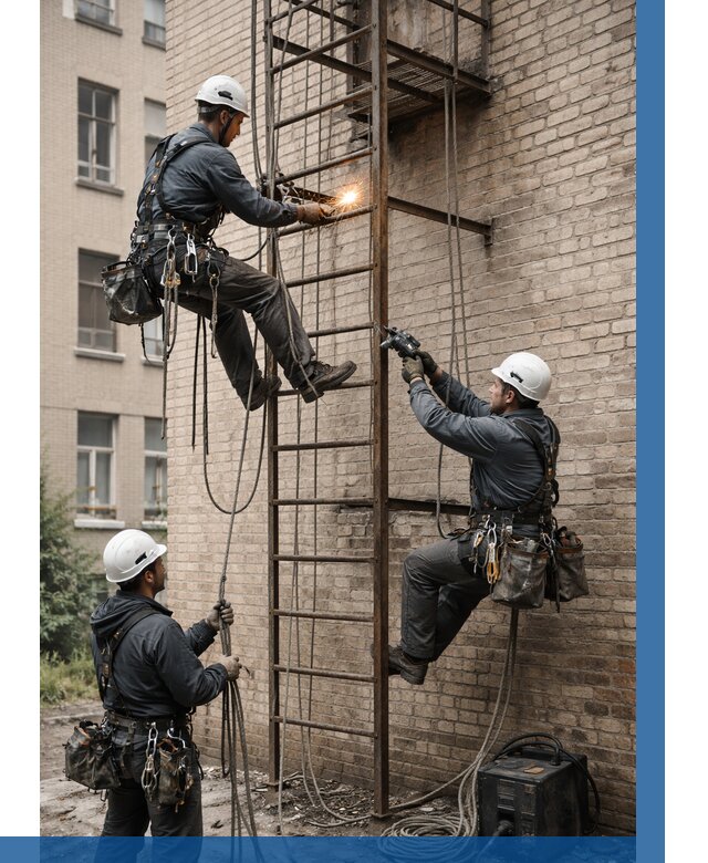 Ремонт пожарной лестницы в Новодвинске от 7670 р. | ВЫСОТНИК-Нвд