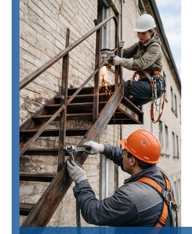 Ремонт и восстановление пожарных лестниц с выездом в Новодвинске