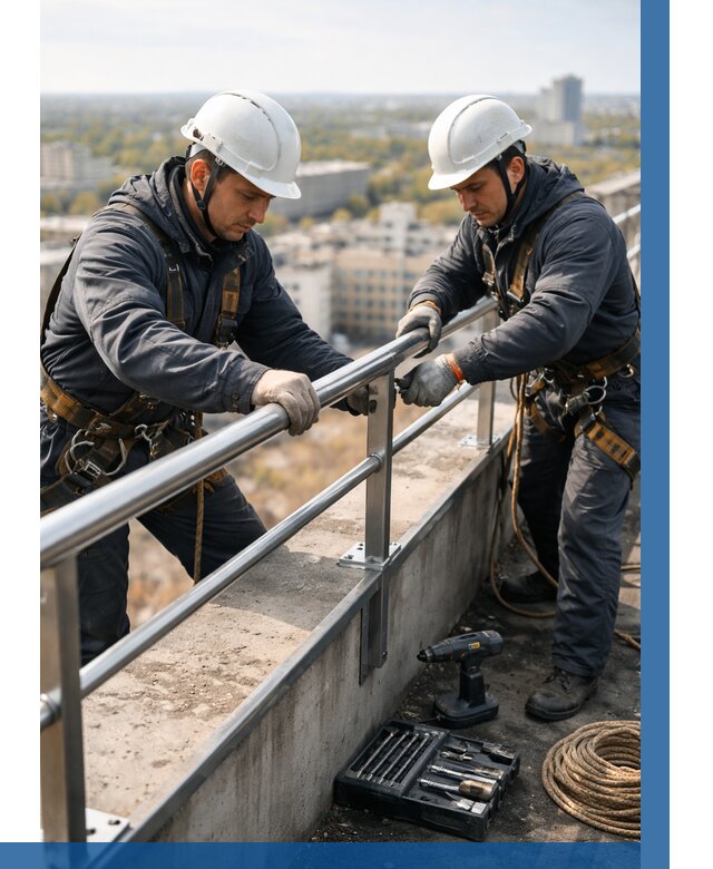 Монтаж перил на высоте в Новодвинске от 2557 р. | ВЫСОТНИК-Нвд