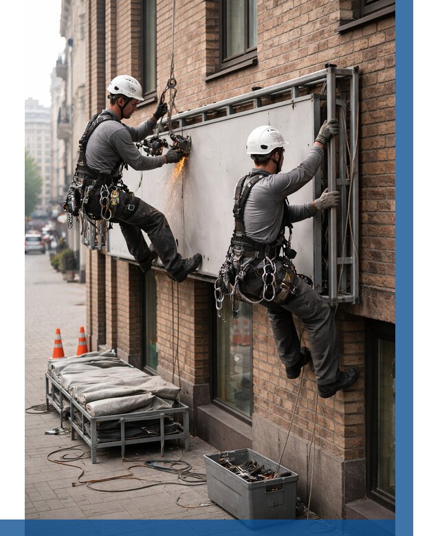 Демонтаж рекламной вывески в Новодвинске от 6648 р. | ВЫСОТНИК-Нвд