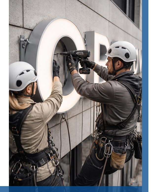 Монтаж световых букв в Новодвинске от 3068 р. под ключ ВЫСОТНИК-Нвд