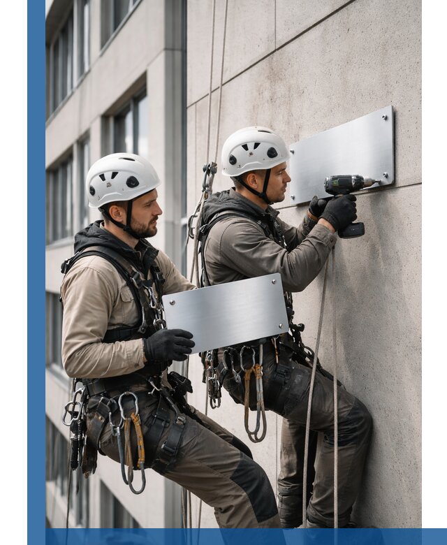 Монтаж табличек и указателей в Новодвинске для зданий и сооружений