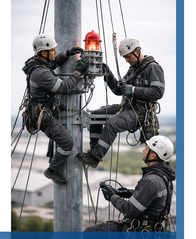 Монтаж заградительных огней в Новодвинске от 8693 р. | ВЫСОТНИК-Нвд