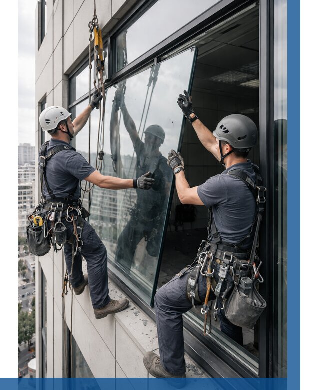 Замена стеклопакетов на высоте в Новодвинске от 5625 р. | ВЫСОТНИК-Нвд