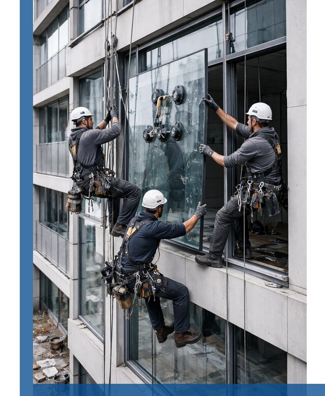 Фасадное остекление и монтаж витражей зданий в Новодвинске под ключ