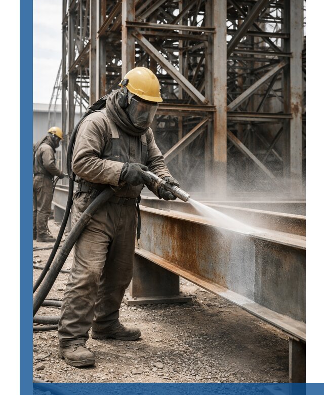 Пескоструйная очистка металлоконструкций в Новодвинске промышленная