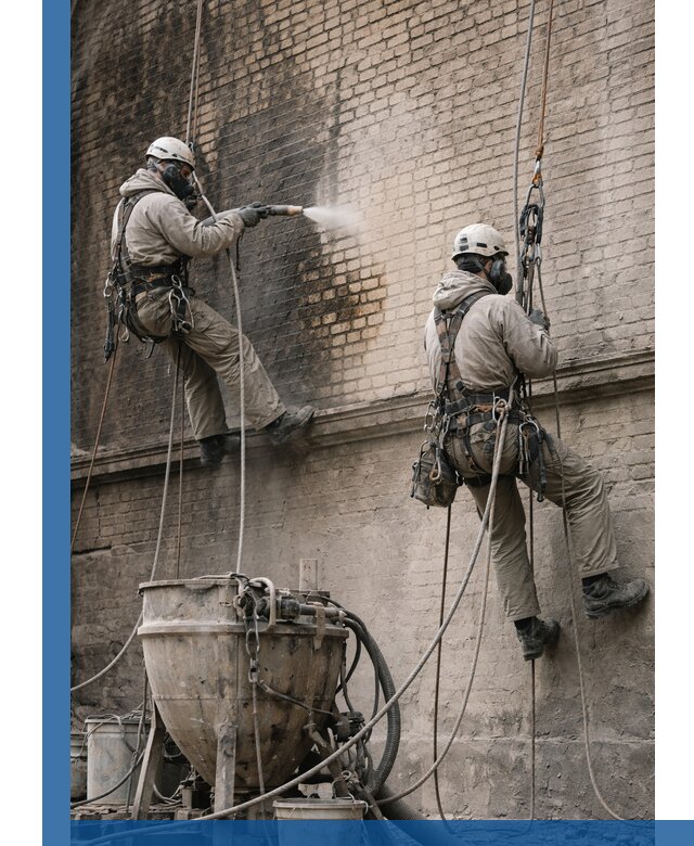 Пескоструйная очистка фасадов в Новодвинске профессионально