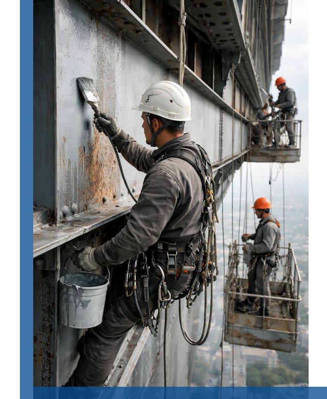 Покраска металлоконструкций на высоте в Новодвинске профессионально