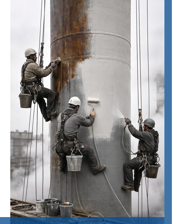 Покраска дымовых труб в Новодвинске от 8693 р. | ВЫСОТНИК-Нвд