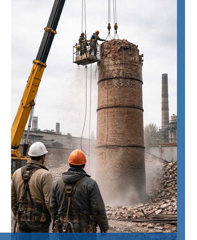 Демонтаж дымовой трубы в Новодвинске от 92043 р. | ВЫСОТНИК-Нвд, смета