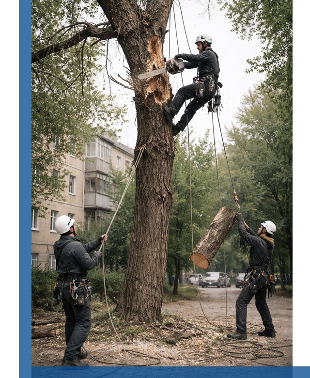Срочное удаление аварийных деревьев в Новодвинске с гарантией безопасности