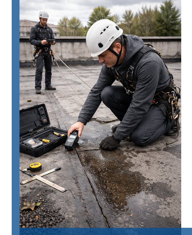 Обследование кровли на протечки и выявление дефектов в Новодвинске