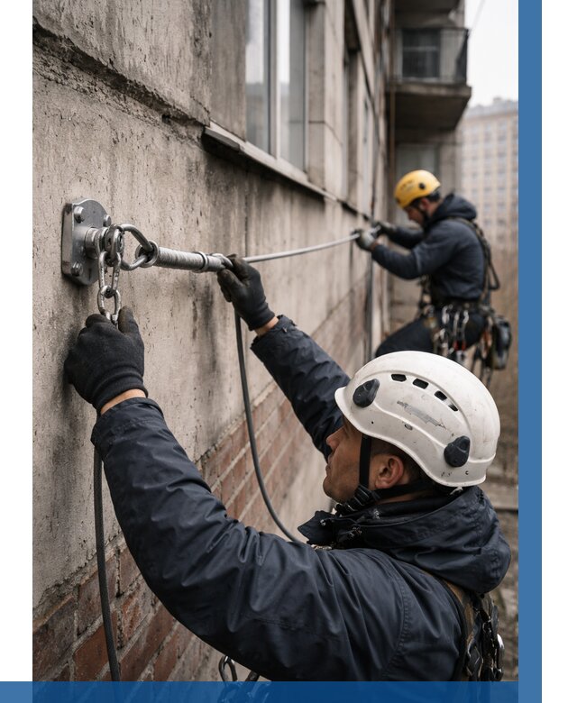 Монтаж анкерных линий в Новодвинске от 3068 р. | ВЫСОТНИК-Нвд