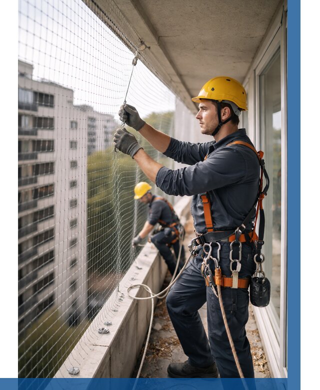 Монтаж сетки от птиц в Новодвинске от 4602 р. | ВЫСОТНИК-Нвд