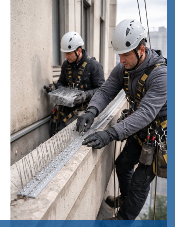 Установка шипов от птиц в Новодвинске от 869 р. | ВЫСОТНИК-Нвд